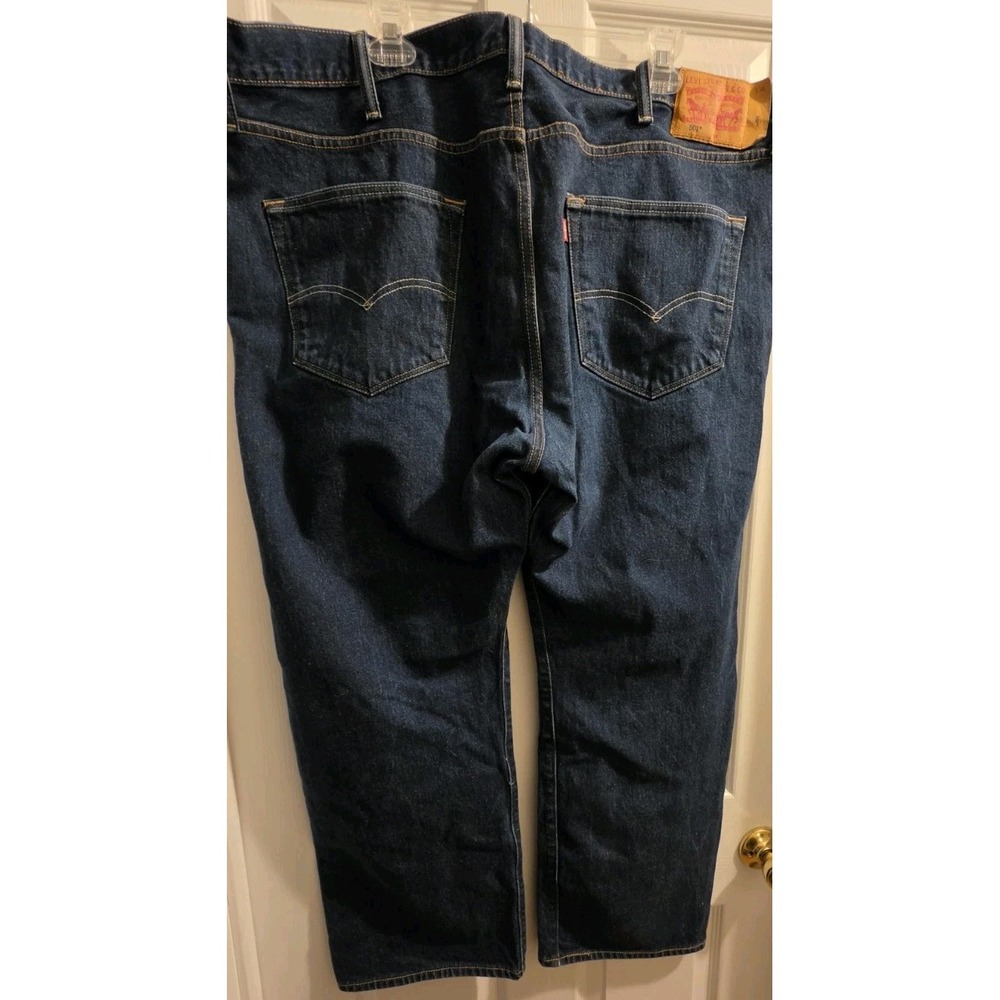 Levis 501 Original Straight Leg Dark Wash Jeans Mens 46x30 Button Fly